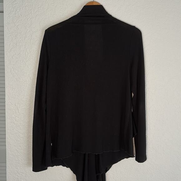 Fabletics Black Andrea Wrap Cardigan Sweater Athleisure Rayon Stretch Loungewear - Picture 7 of 8